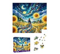 Pavemlo Puzzle 1000 Piezas para Adultos Girasoli Stellati - Forma Speciale Puzzle classici | Impossibile Puzzles | Decorazione Murale Unica (55x49cm) | Regalo Originale per Amanti dei Puzzle