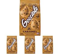 Pavesi Biscotti Frollini Gocciole Caramel, Biscotti da Colazione con Granella di Caramello e Gocce di Cioccolato Fondente, Senza Olio di Palma, 300 g (Confezione da 4)