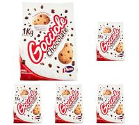 Pavesi Biscotti Frollini Gocciole Cioccolato, Biscotti da Colazione con Gocce di Cioccolato, senza Olio di Palma, 1 kg (Confezione da 5)