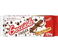Pavesi Biscotti Frollini Gocciole Finger, Biscotti Snack, Pastafrolla con Base e Gocce di Cioccolato, Snack Gustoso, Confezione 120g