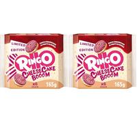 Pavesi Snack Ringo Cheesecake Booom, Biscotti Farciti con Crema Dolce al Formaggio e Biscotti ai Frutti di Bosco e Malto d'Orzo, Snack per Merenda o Pausa Studio, 165g (Confezione da 2)