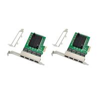 Pavewood 2X Adattatore per server Ethernet RJ-45 a 4 porte scheda di rete Gigabit interfaccia PCI-E X1