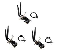 Pavewood 3X PCI-E X1 a M.2 NGFF Scheda Convertitore Adattatore di Rete WiFi E-Key con Bluetooth per PC Desktop