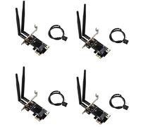 Pavewood 4X PCI-E X1 a M.2 NGFF Scheda Convertitore Adattatore di Rete WiFi E-Key con Bluetooth per PC Desktop