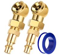 Pavewood Confezione da 2 mandrini ad aria portatili, mandrino ad aria a sfera chiuso in metallo solido + spina rapida standard NPT da 1/4", ugello per gonfiaggio pneumatici