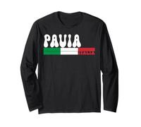 Pavia City Italia Vintage Bandiera Italia per Gli Amanti dei Viaggi Maglia a Manica