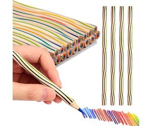 PAVIKE Matite arcobaleno, set di 20, matite colorate, 7 colori, 1, matite multicolori, cancelleria divertente, matite multicolore, carino, compleanno, celebrazione dell'ingresso scolastico, studente