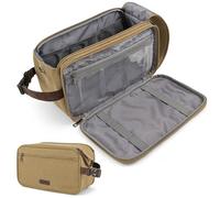 PAVILIA Borsa da toilette da viaggio in tela, borsa Dopp, resistente all'acqua, organizer da bagno per viaggi, palestra, articoli da toeletta da doccia per accessori per la toelettatura, Cachi, Extra