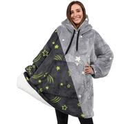 PAVILIA Coperta con cappuccio per donna Coperta indossabile in sherpa grigia Coperta da uomo Coperta oversize accogliente Coperta in pile caldo c