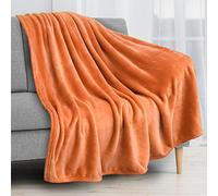 PAVILIA Coperta in pile arancione per divano, color pesca corallo, morbida coperta in flanella per divano, coperta di lusso in microfibra felpata, coperta regalo per Halloween, 50 x 60 cm