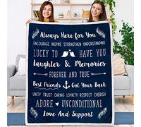 PAVILIA Coperta per migliore amica, regalo dell'amicizia per donne, compleanno, sorella, lunga distanza, coperta Sherpa morbida e accogliente con citazioni sentimentali premurose, idea regalo per BFF