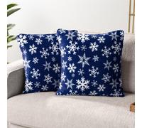 PAVILIA - Federe per cuscini natalizi, 18x18, set di 2, per divano letto, natalizio, invernale, per camera da letto e soggiorno, in velluto, quad