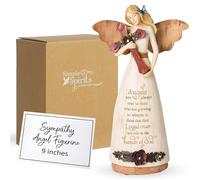 Pavilion Gift Company Sympathy-9" Angel Holding Cross Statuetta, Resina, Avorio