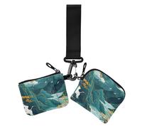 Pavilions Landscapes and Cranes - Portafogli doppi da donna per biglietti da visita, grande capacità, porta carte d'identità, con tasca portamonete con cerniera, confezione da 2, Padiglioni, paesaggi