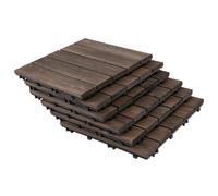 Pavimentazione da Esterno Incastrabile 27 Pezzi 30x30x2,5 cm in Legno di Abete e PVC Nero