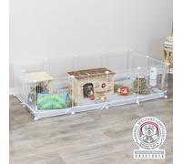 Pavimentazione per recinto all'aperto indoor 140 × 70 cm grigio/bianco