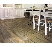 Pavimenti in PVC con scritte, marrone scuro, Taglio (2m di larghezza, 4,5m di lunghezza)