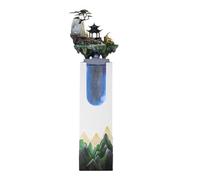 Pavimento Fontana da terra con giardino roccioso artificiale e luci a LED, soggiorno, balcone, cortile, paesaggio d'acqua circolante per ingresso(Blue)