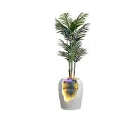 Pavimento Fontana moderna con piante simulate, umidificatore d'acqua dal pavimento al soffitto for soggiorno, for ingresso, balcone per ingresso(Bianco)