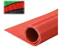 Pavimento Gomma Tappetino in Gomma Anti-elettrocuzione Resistente, Nero/Rosso/Verde, Rivestimento per Pavimenti Ondulato Flessibile, Tappetino per Banco da Lavoro(Red,1mx1mx3mm(3'x3'x1/8"))