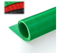 Pavimento Gomma Tappetino in Gomma Anti-elettrocuzione Resistente, Nero/Rosso/Verde, Rivestimento per Pavimenti Ondulato Flessibile, Tappetino per Banco da Lavoro(Green,1mx1mx5mm(3'x3'x3/16"))