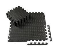 Pavimento Gommato Palestra,Tappeto Palestra,Tappeto Palestra Puzzle,48 Pezzi,30x30x1cm,Antiscivolo e Resistente,Adatto Per lo Sport, Lo Yoga,Il Fitness,la Protezione Anticaduta,l'Outdoor,Nero