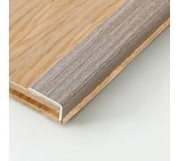 Pavimento in Legno A Forma di L Edgig Strips Door Threshold Strip, Stair Step Trim 35.4ich / 90cm Log, PVC Wood Grai Fiish, S, 2x1cm/0.78x0.39inch