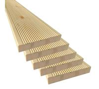 Pavimento In Legno Antiscivolo da 200 cm, sezione 14,5x2,7 cm, Multipack 5 pz, Personalizzabile