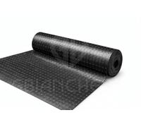 Pavimento in PVC Bollato Antiscivolo Nero - Tappeto Flessibile e Resistente 1 mm - Rivestimento per Garage, Magazzini, Laboratori - Facile da Pulire (1 m x 1,60 m)