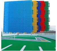 Pavimento modulare ad incastro resistente alle intemperie, facile da installare, rivestimento for pavimenti in cemento for prati, 16 pezzi(Yellow)