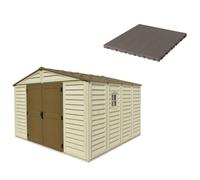 Pavimento per Casetta Box da Giardino 325x319x233 cm in Plastica Grigio