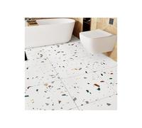 Pavimento Pvc Adesivo Piastrelle adesive e staccabili, impermeabili, effetto marmo, for pavimenti in vinile bianco, for camera da letto, cucina, camper, 20 pezzi, 12x12 pollici, assi for giardino