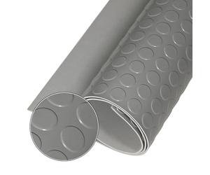 Pavimento PVC Antiscivolo per Garage e Officina - Copripavimento bollato in Rotolo 1mtx20mt, Tappeto Protettivo Industriale per Magazzino, Auto e Fai da Te GRIGIO CHIARO