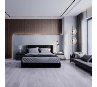 Pavimento SPC Almina grigio chiaro sp 4+1 mm 121,9x17,8 cm Grigio chiaro