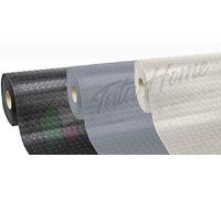 Pavimento Tappeto in PVC Gommato Rivestimento Linoleum Antiscivolo Flessibile e Resistente Disegno BollatoLarghezza 100 cm Lunghezza 700 cm Colore Grigio Scuro