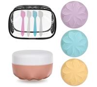 Pavlleen 4 Pezzi vasetti per crema da riempire, 30 ml Barattoli per Crema in Silicone, con bustina trasparente, accessori da viaggio/accessori da viaggio, per cosmetici, creme, lozioni