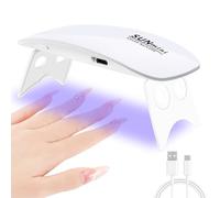 Pavlleen Mini Lampada UV LED per Unghie, Asciuga Unghie con Cavo USB, Petit Asciuga Gel Portatile Pieghevole con Timer da 60 e 120 Secondi per Salone per Unghie, Casa, Viaggi (Bianco)