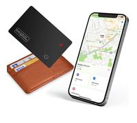 Pavlleen Smartcard Tracker, sottile, compatibile con Apple Find My(solo iOS), IP67, impermeabile, GPS Item Finder per portafoglio, etichetta bagagli, passaporto, confezione da 1 (nero)