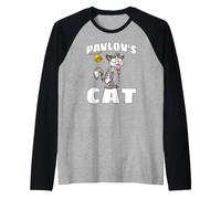 Pavlovs Cat Gatto Cartoni Esperimento Pavloviano del Cane Maglia con Maniche Raglan