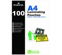 PAVO 2x100 Micron A4 Laminating Pouch (Pack of 100) A4 size - 200 Micron - Pack