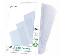 Pavo - A3 150 mic Copertine per raccoglitori PVC, confezione da 100 fogli, Trasp
