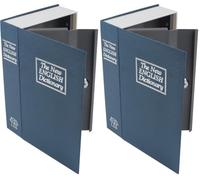 Pavo - Cassaforte a forma di libro 23.5 x 15.5 x 5.5 cm, Nero/Blu, 8032105 (Confezione da 2)
