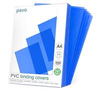 Pavo - Copertine per raccoglitori PVC, formato A4, 200mic, confezione da 100 fogli, blu trasparente