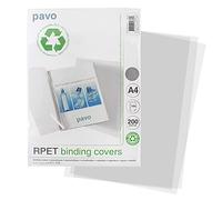 Pavo - ECO A4 200 mic Copertine per raccoglitori PVC, confezione da 100 fogli, Trasparente