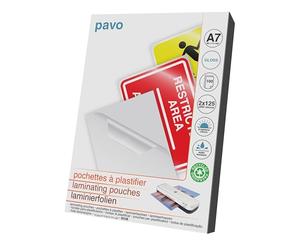 Pavo - Foglio di Laminazione A7 Formato: 80 x 111 mm 2x125 mic, 100 Pezzi - Lucido