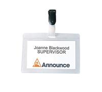Pavo - Porta badge/Cartellino laminato con gancio, 25 pezzi, 54 x 90 mm, 8009244