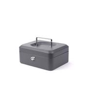 PAVO Premium 8-Inch Metal Cash Box with 2 Keys and Removable Change Tray - Dark