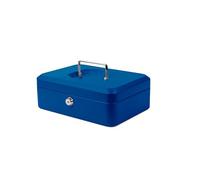 Pavo Premium - Cassetta portavalori, con serratura a cilindro, 2 chiavi, 25 x 18 x 9 cm, colore: Blu