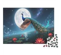 Pavo Real Puzzle 1000 Pezzi Puzzle Per Adulti The King of The Birds Puzzle In Legno ManiSul Gioco Decorazione Della Famiglia 1000pcs (75x50cm)