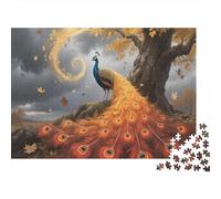 Pavo Real Puzzle 1000 Pezzi Puzzle Per Adulti The King of The Birds Puzzle In Legno ManiSul Gioco Regalo Per Amore E Amico 1000pcs (75x50cm)